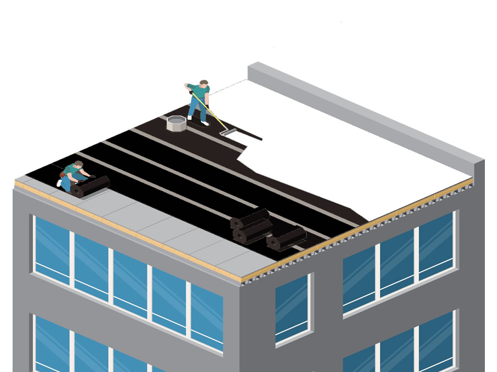 bitumen dak wit laten coaten